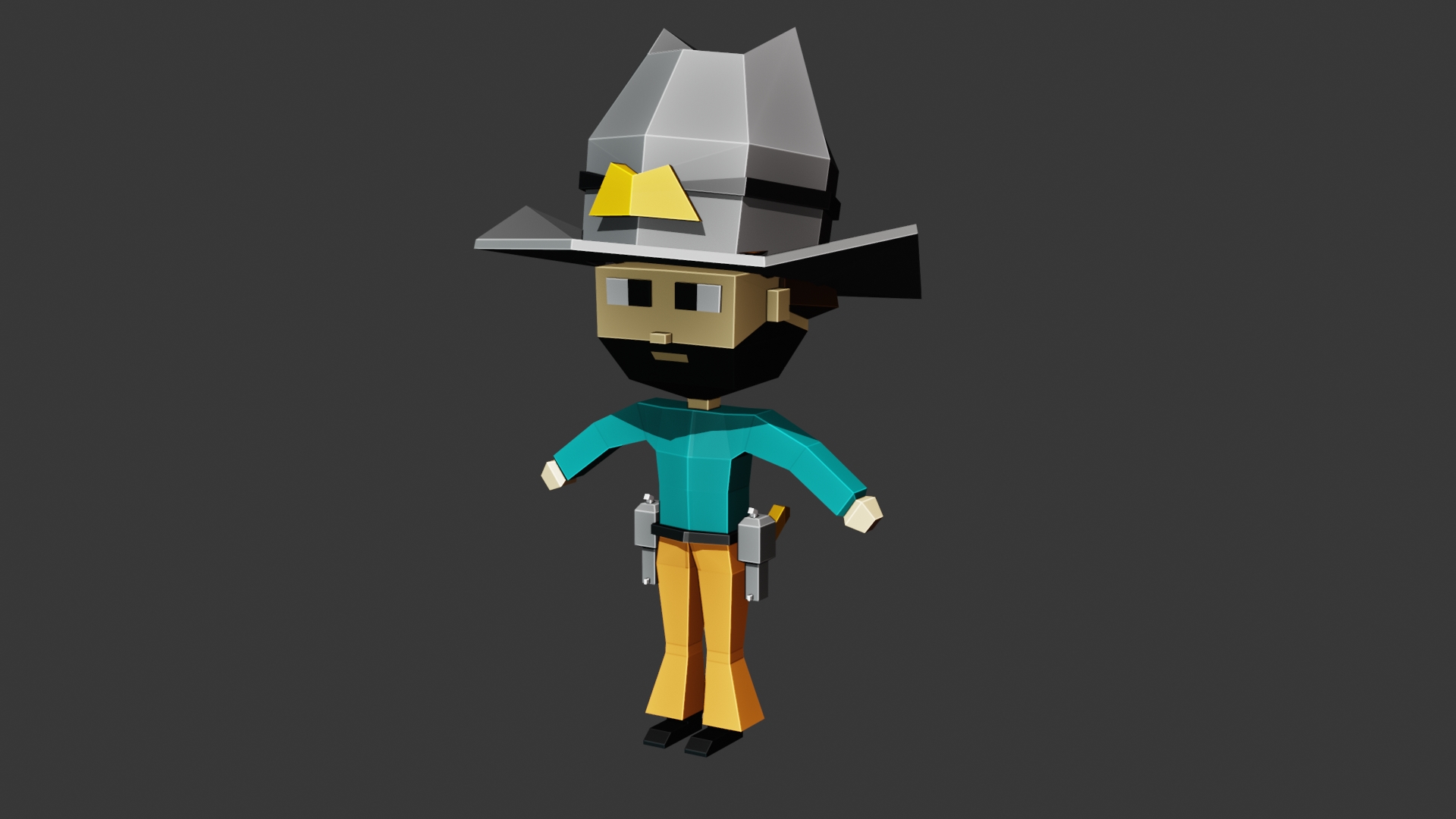 Low poly character: The Sheriff!